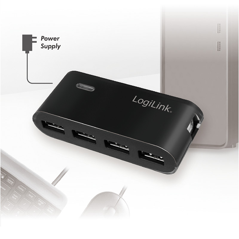 USB HUB LOGILINK 4u1 sa dodatnim napajanjem