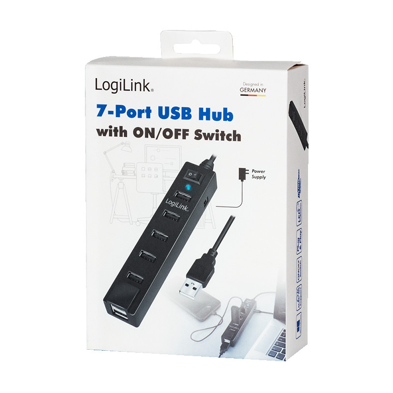 USB-A HUB sa prekidačem LOGILINK 7u1 90cm