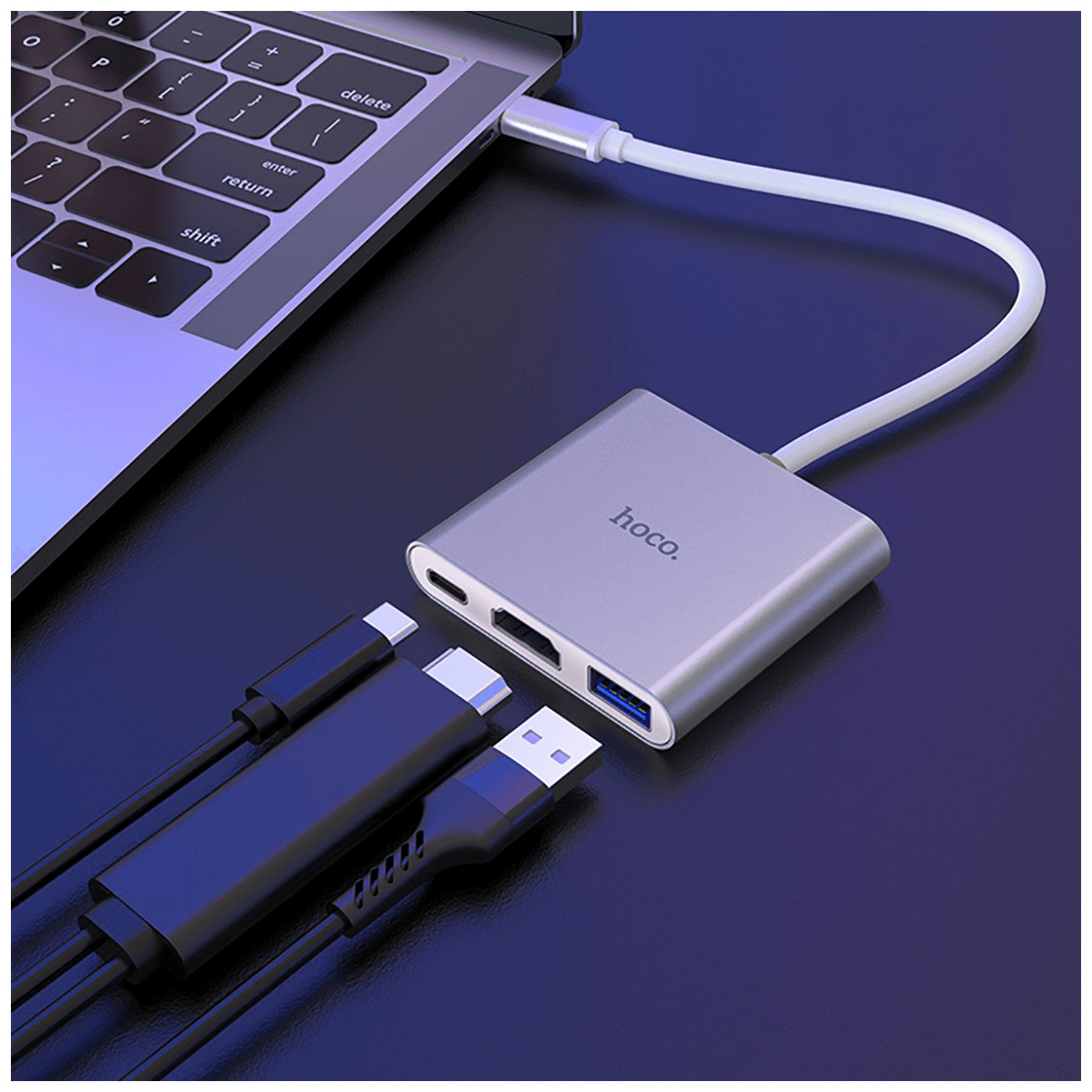 Multiport USB-C HOCO 3u1