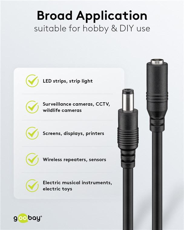Produžni napojni kabal 2.1mm 3m GOOBAY