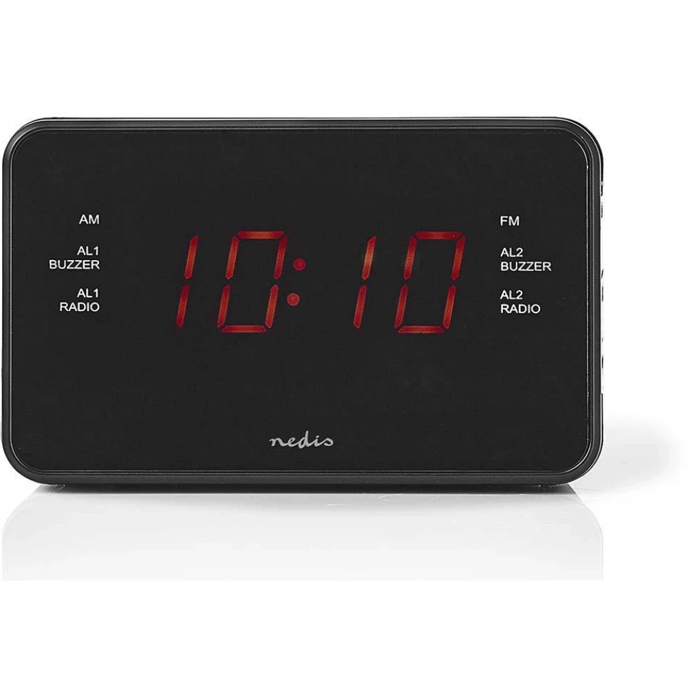 Digitalni sat sa alarmom i FM/AM radiom NEDIS CLAR002BK
