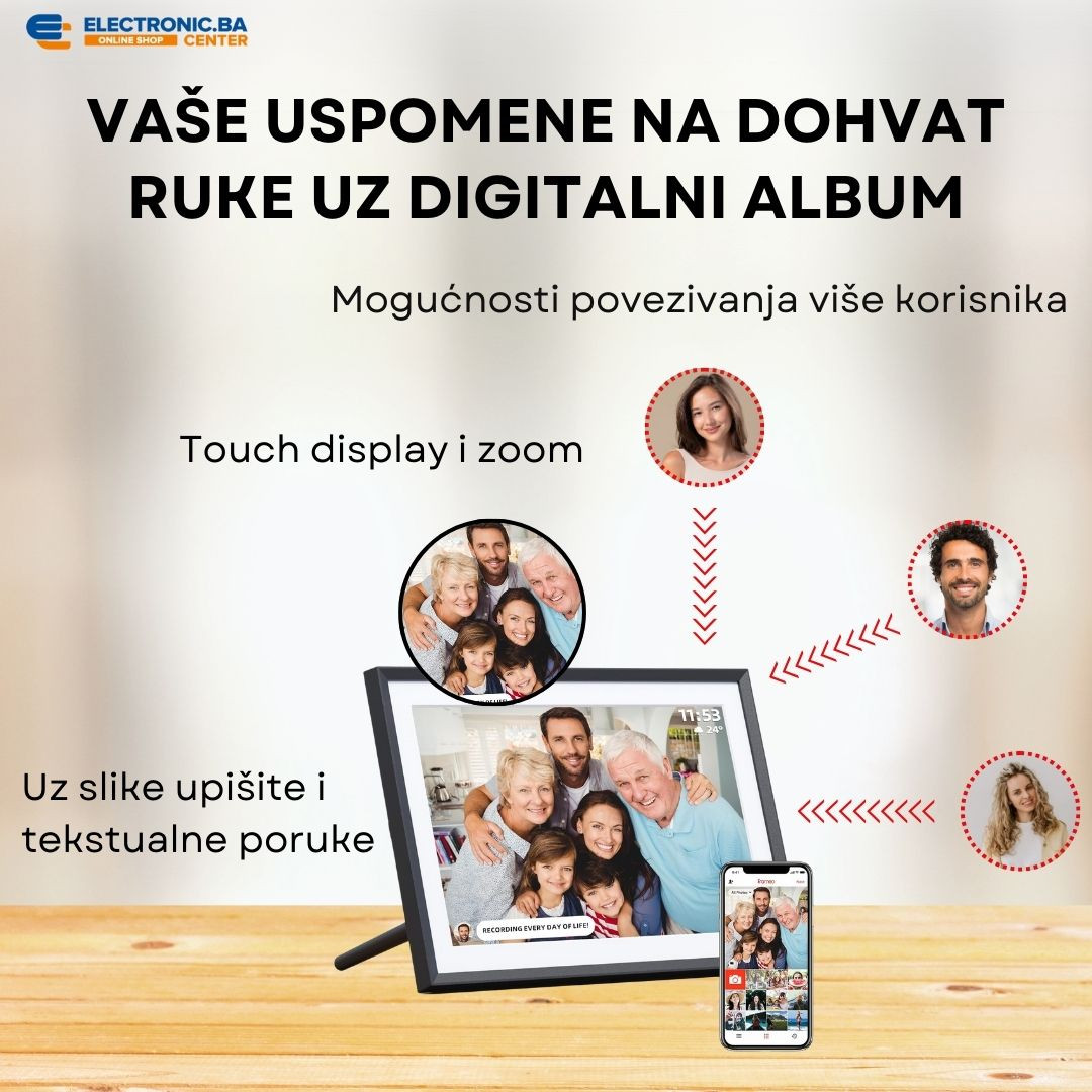 Pametni digitalni foto album ram za slike ARZOPA FRAMEO 10.1"