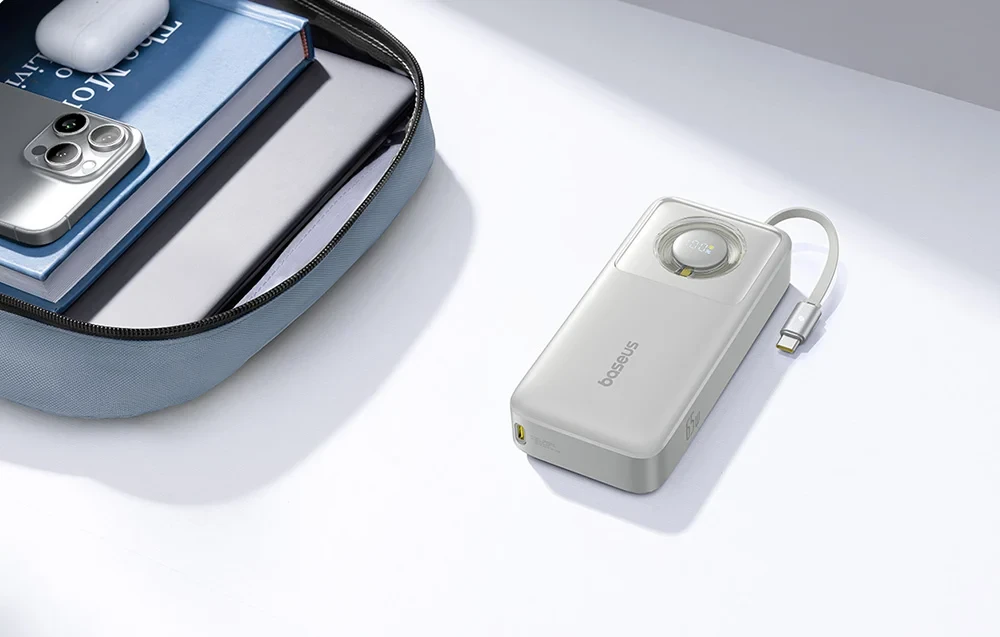 Prijenosni punjač powerbank sa USB-C kablom 65W 20000mAh BASEUS