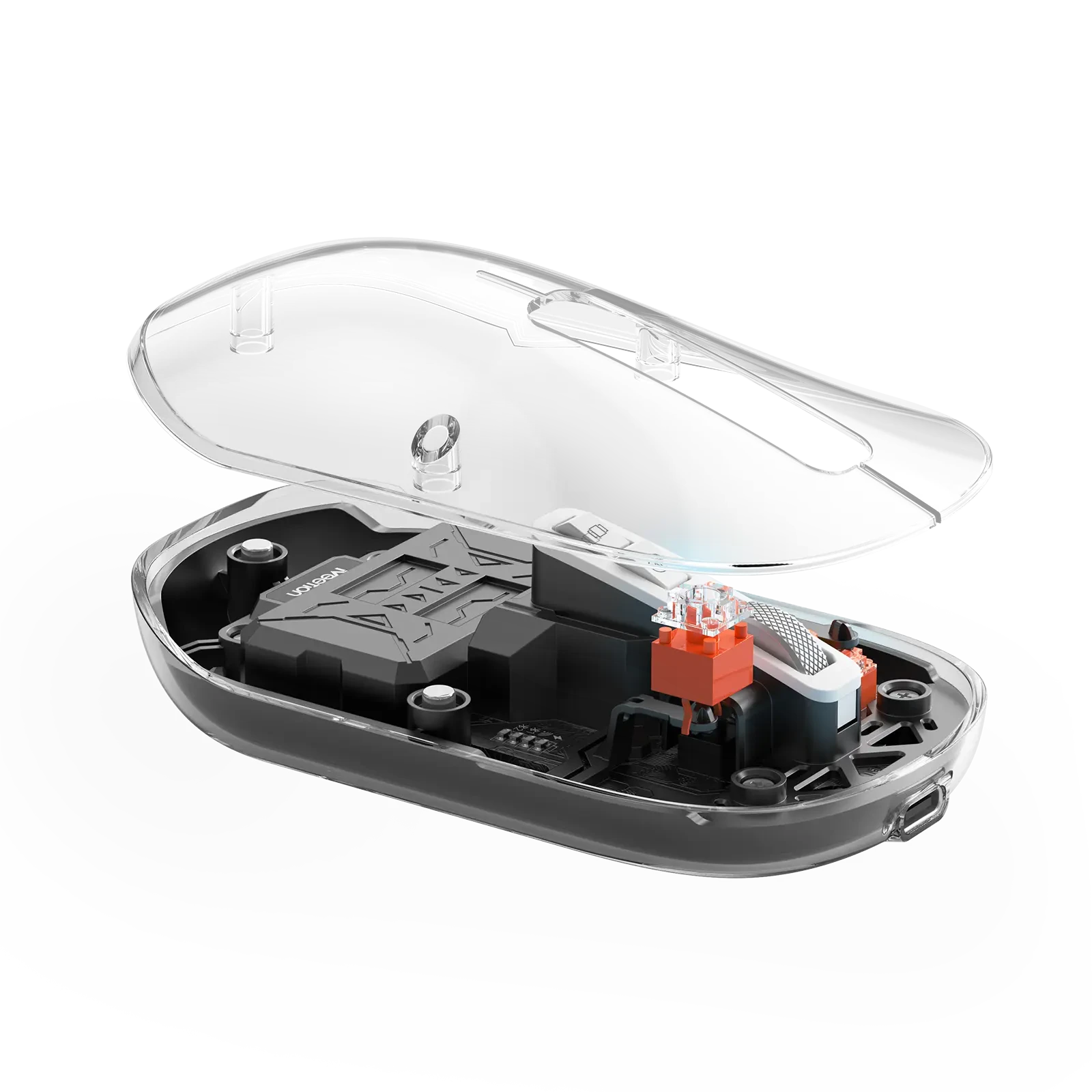 Punjivi bežični bluetooth slim miš MEETION BTM005 providno crni