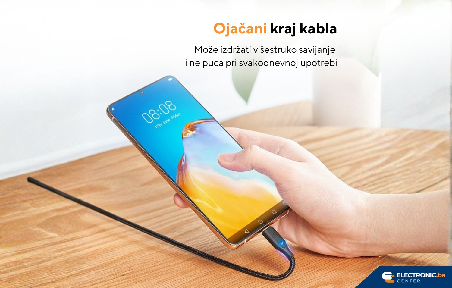 Kabal USB-C na USB-C 100W sa LED indikatorom VENTION 0.5m