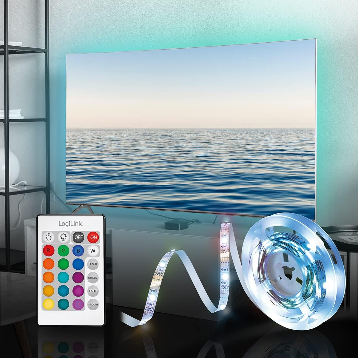LED traka sa daljinskim USB 3m RGB 6500K LOGILINK