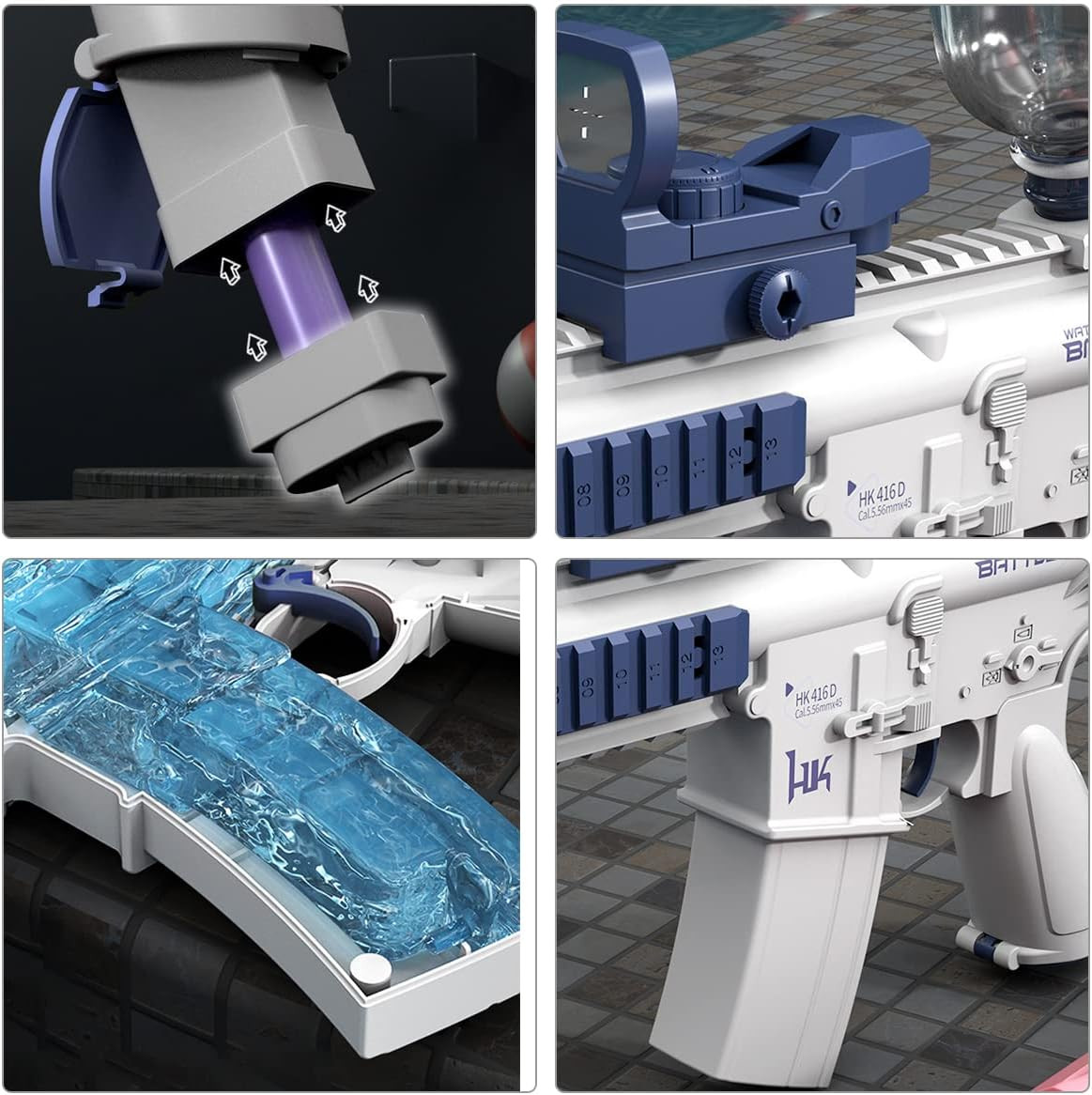 Snažna automatska dječija vodena puška M416 plava