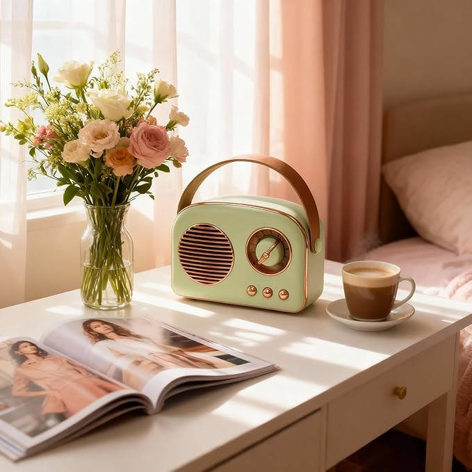 Bežični retro bluetooth mini radio T20 mint zeleni