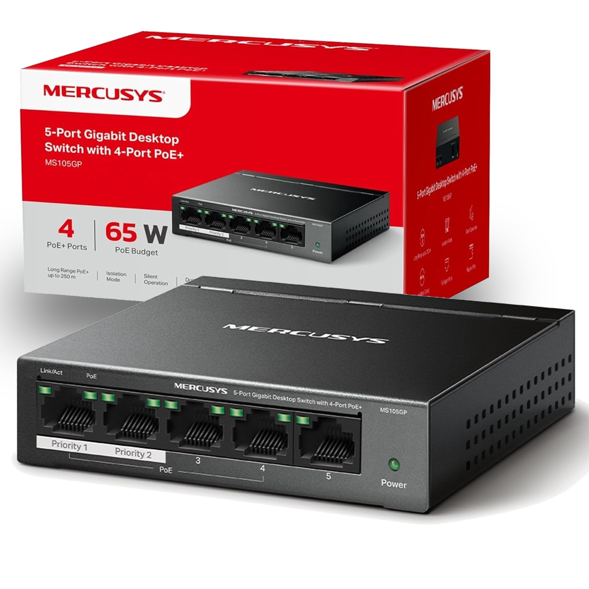 Gigabitni switch 5 portni MERCUSYS MS105GP