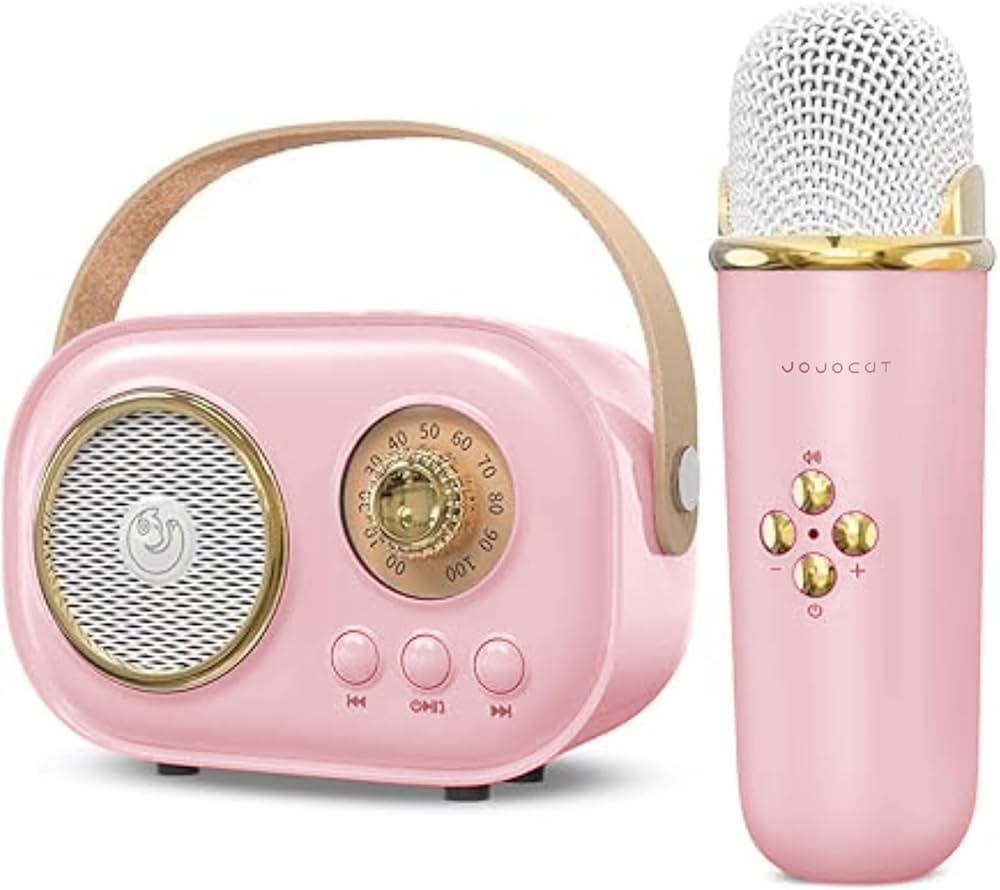Mini karaoke radio zvučnik sa mikrofonom JOJOCUT C20 rozi