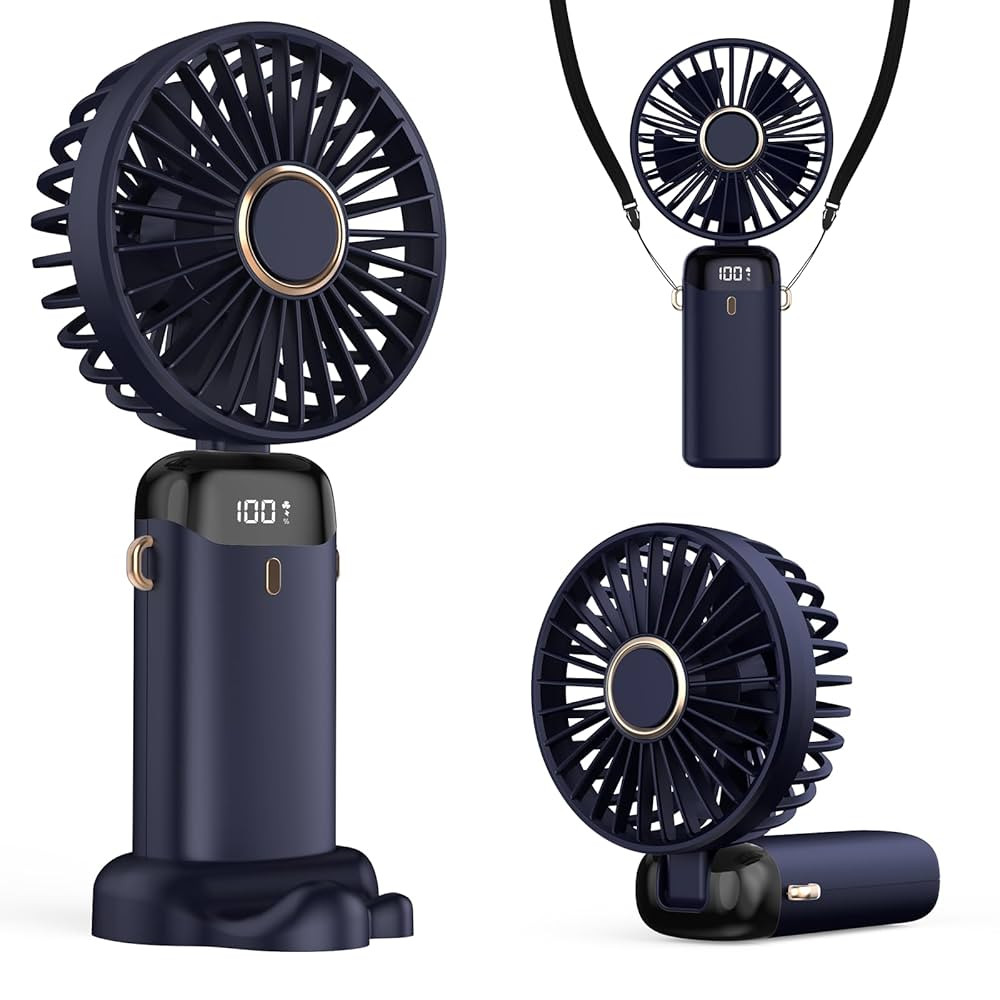 Ručni podesivi punjivi ventilator sa 5 brzina S1 plavi
