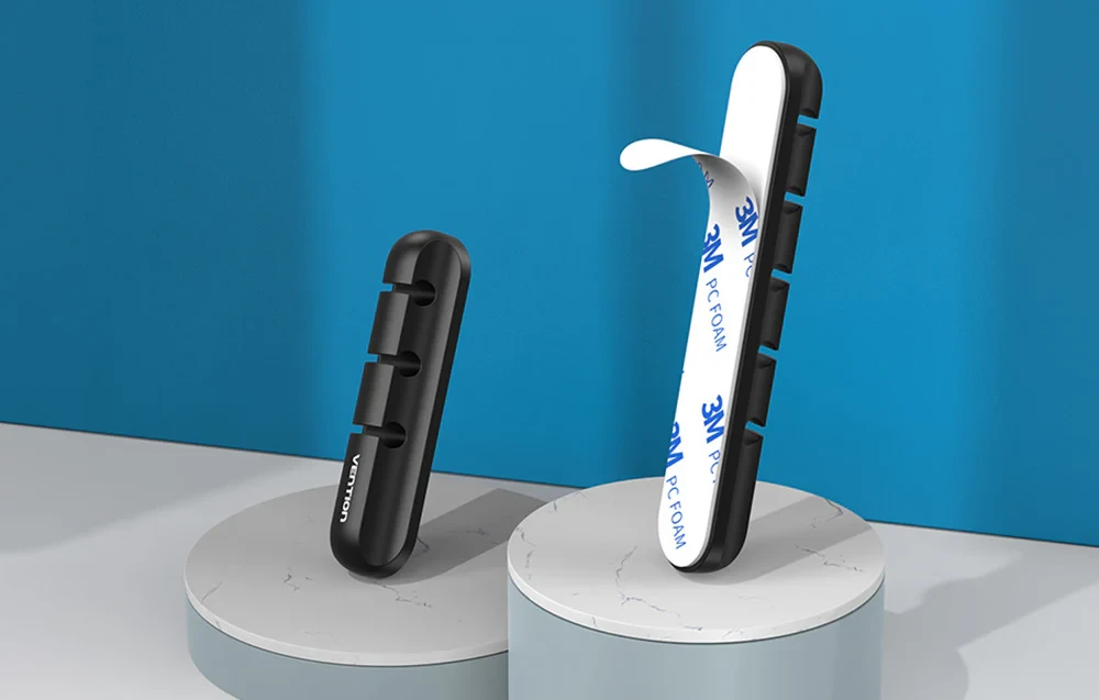 Samoljepljivi orgaizator sa 3M trakom za 5 kablova VENTION crni