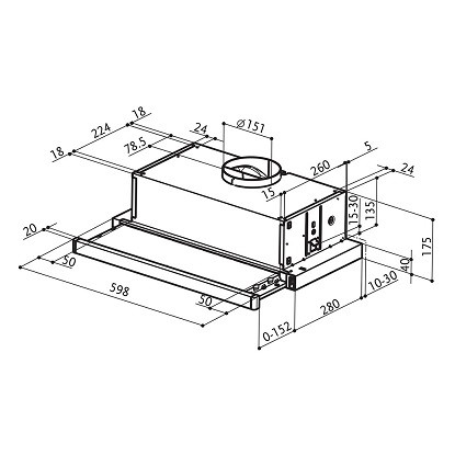 Ugradbena kuhinjska napa FABER Flexa NG HIP AM/X A60