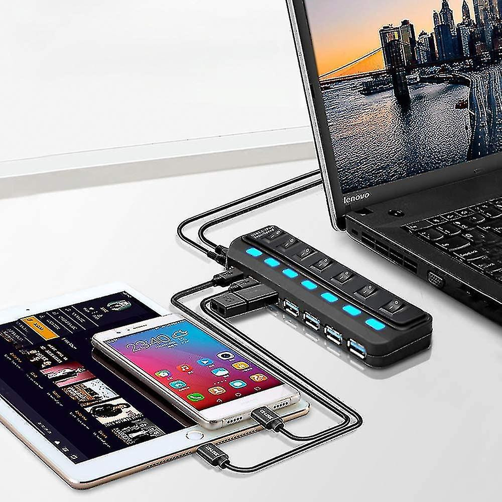 USB HUB 7u1 sa prekidačima 20cm