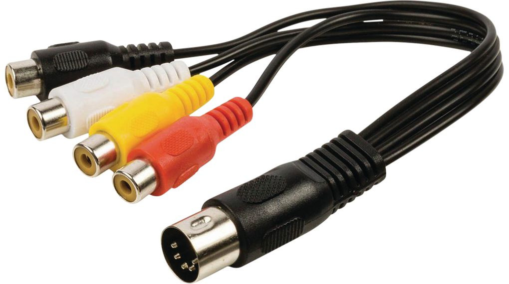 RCA kabal DIN 5pin na 4xRCA 0.2m