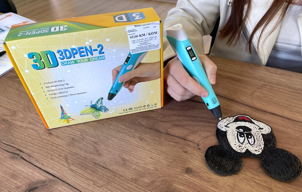 Kreativna punjiva 3D olovka sa filamentima i držačem