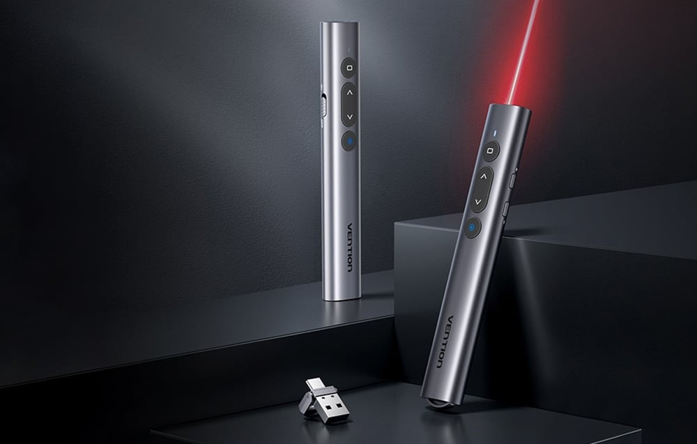 Bežični lasersi prezenter VENTION KQIH0 sivi