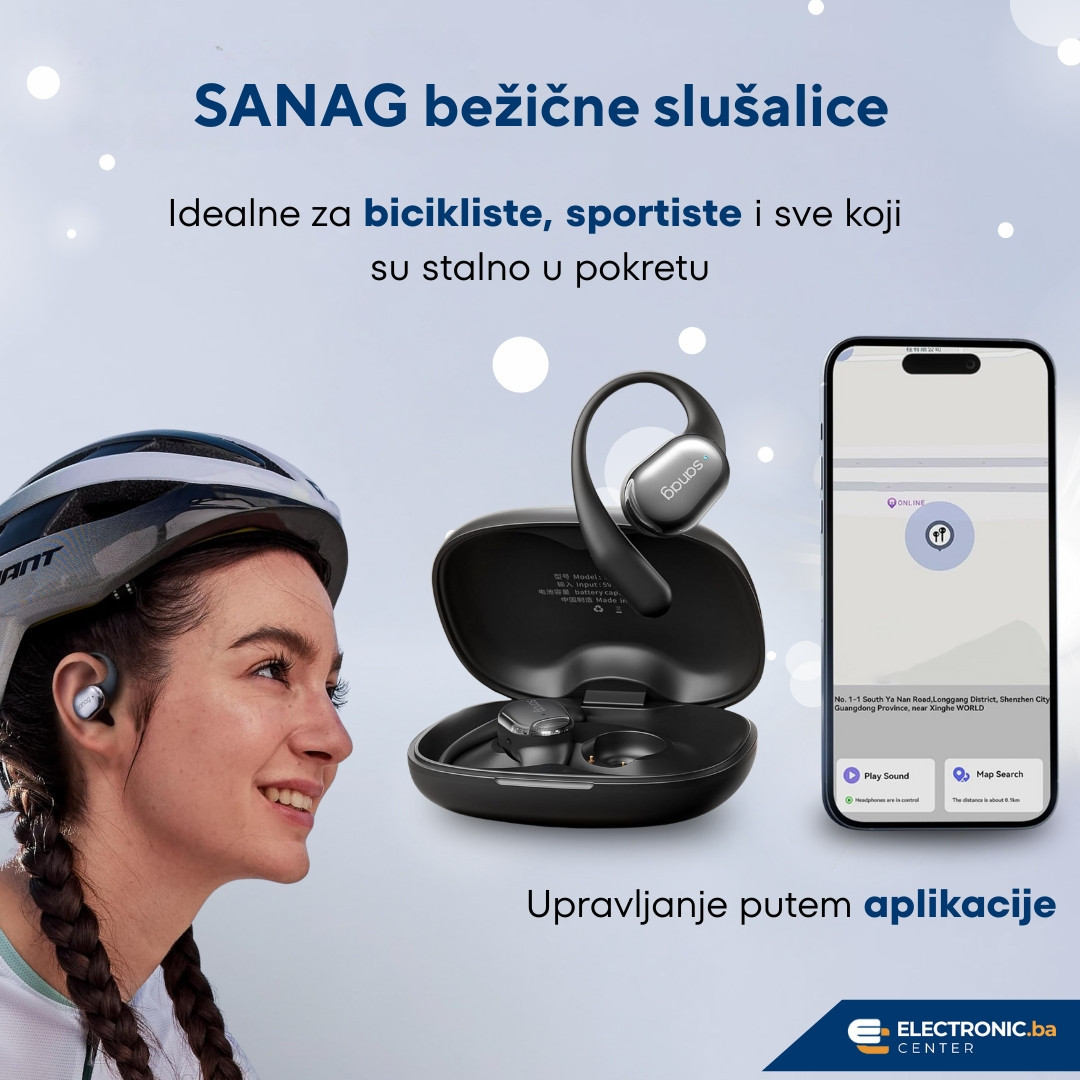 Udobne bežične bluetooth slušalice SANAG bijele