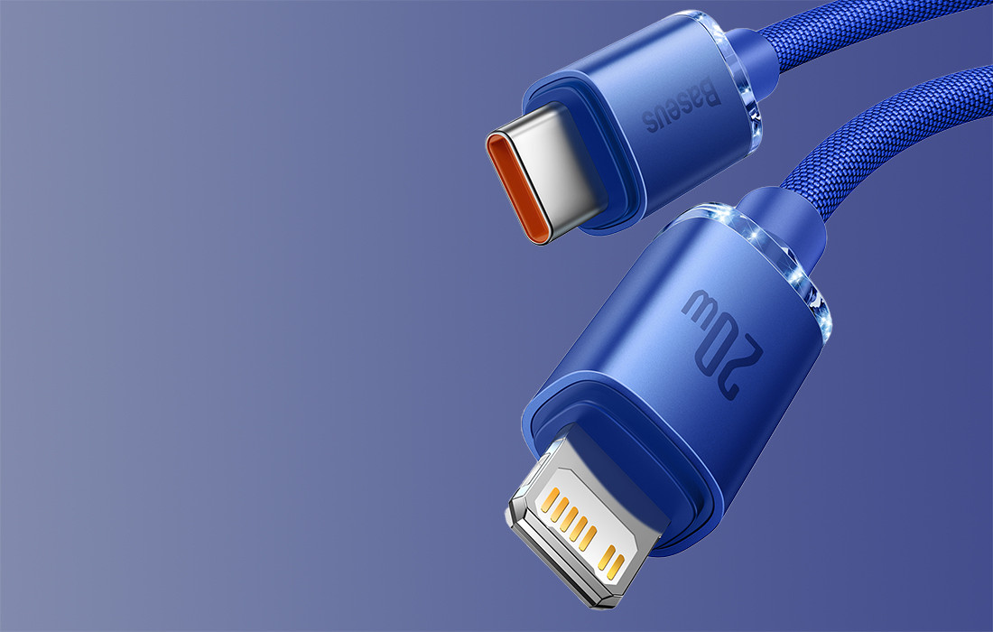 Kabal USB-C na Lightning BASEUS 2m plavi sa snagom od 20W