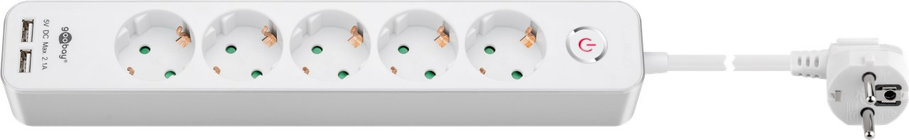 Produžni kabal sa 2 USB priključka GOOBAY 1.5m