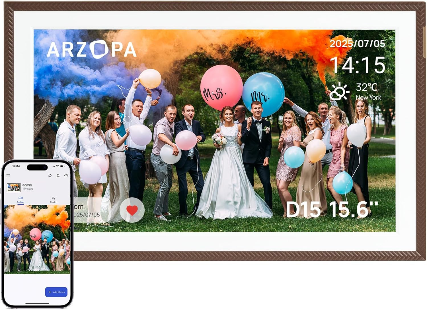 Pametni digitalni foto album ram za slike ARZOPA D15 15.6"