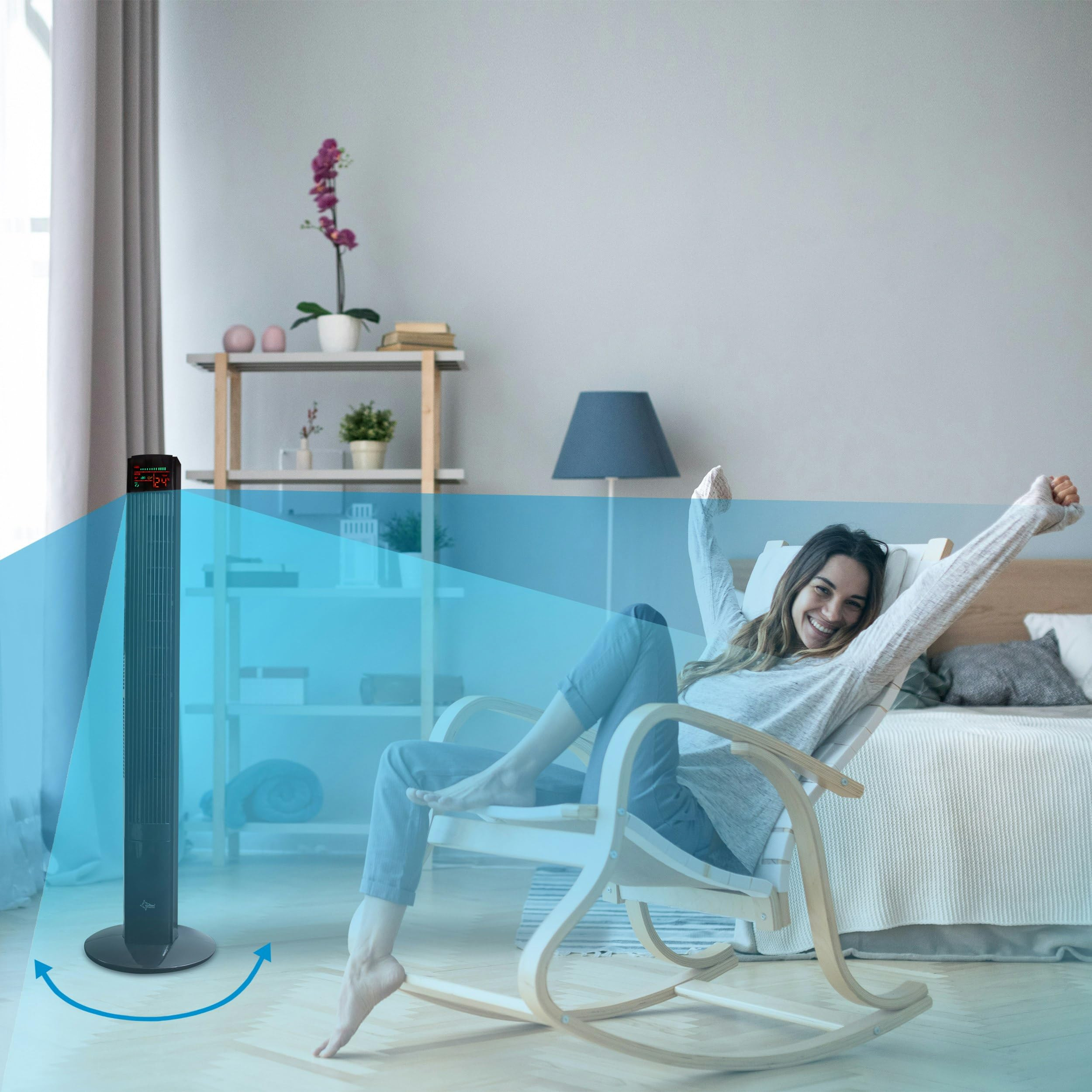 Stupni ventilator sa LED ekranom i daljinskim upravljačem SUNTEC COOLBREEZE 12000TV crni