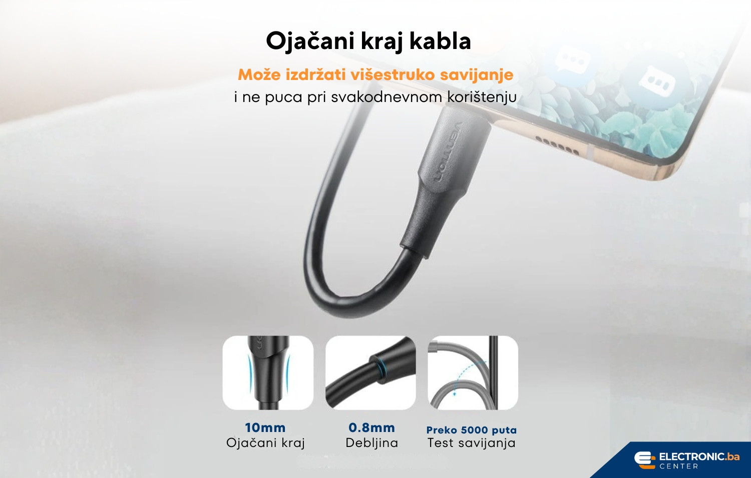 Kabal USB-A na Micro USB 10W VENTION 1m