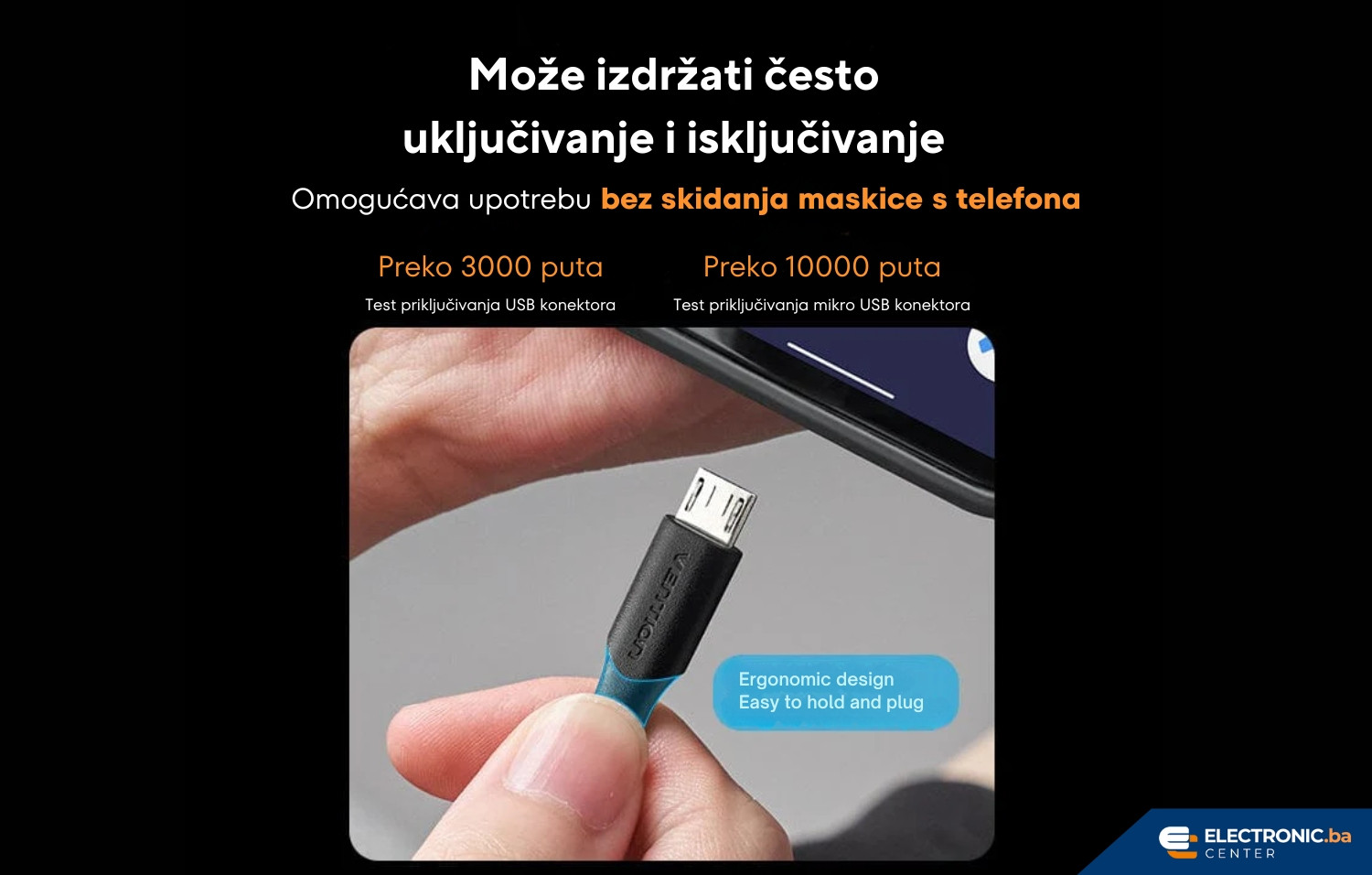 Kabal USB-A na Micro USB 10W VENTION 1m