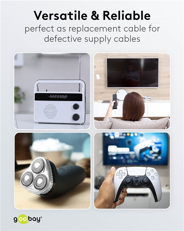 Ugaoni napojni šuko kabal C7 30cm GOOBAY