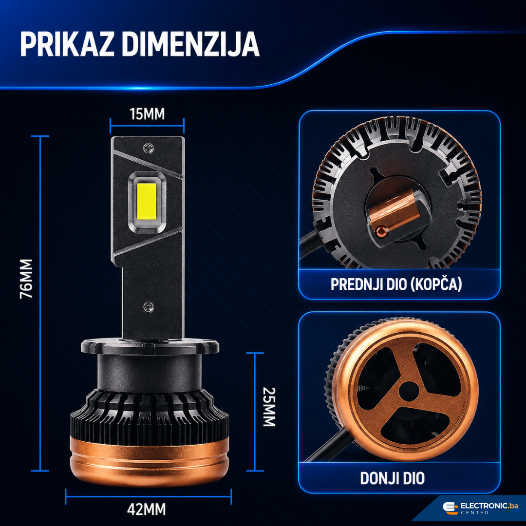 Auto sijalica LED M18 D2S 6000K ROADSUN - slika 5
