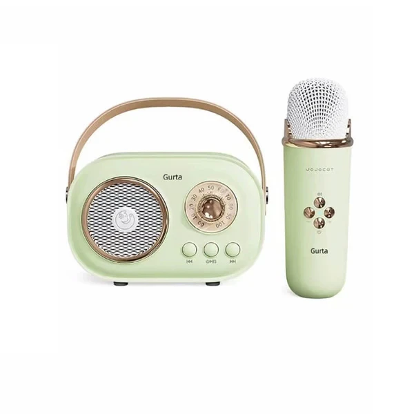 Mini karaoke radio zvučnik sa mikrofonom JOJOCUT C20 zeleni