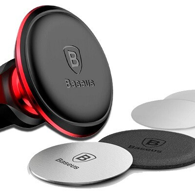Magnetni auto nosač za telefon BASEUS crno-crveni
