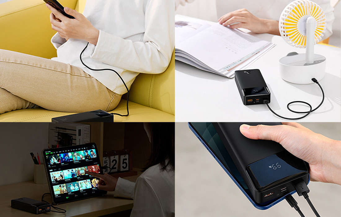 Powerbank BASEUS 30000mAh 20W, može se koristit u više situacijama