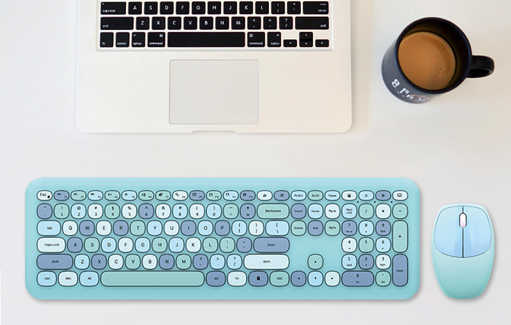 Retro set bežična tastatura i miš MOFII 666 plava