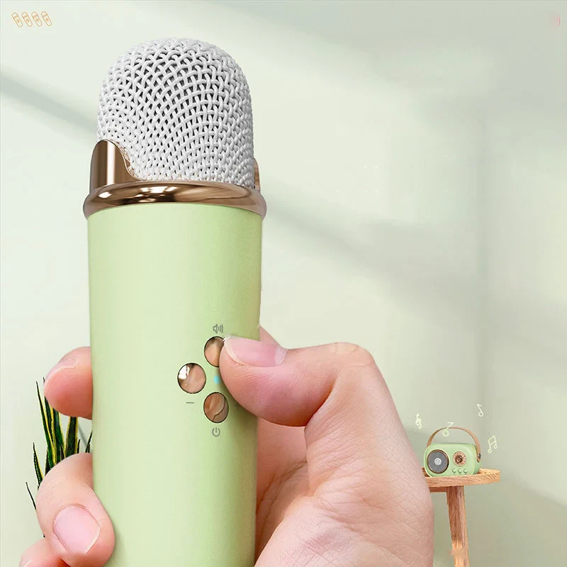 Mini karaoke radio zvučnik sa mikrofonom JOJOCUT C20 zeleni