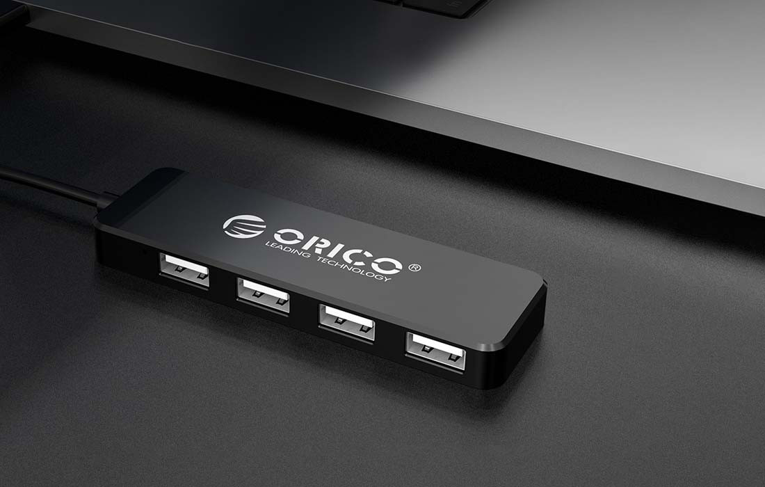 OTG HUB USB-A ORICO FL01-BK-BP 4u1 opremljen sa čipom za vrhnuski kvalitet