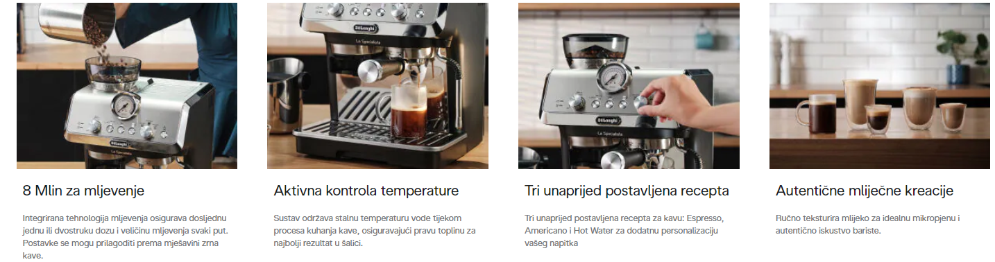 Aparat za kafu DELONGHI EC9115.WAB s funkcijama mljevenja, kontrole temperature i izbora recepata za kafu