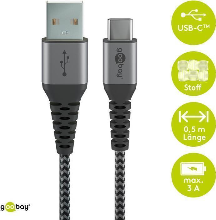 Kabal USB-C GOOBAY 2m platneni