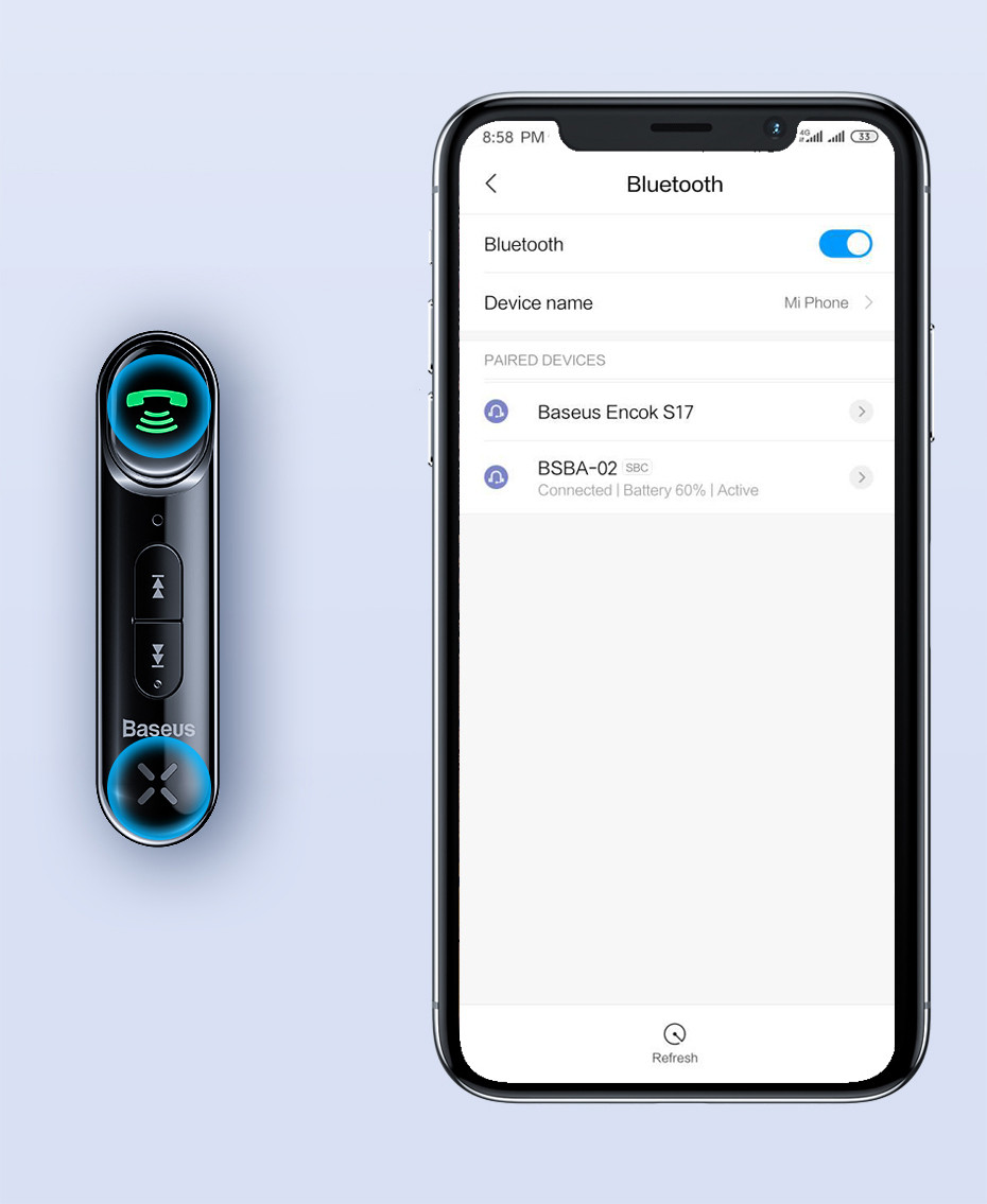 Bluetooh FM transmiter BASEUS