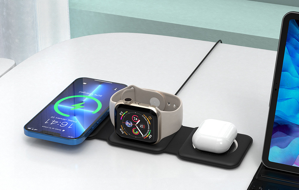 Bežični USB-C punjač za  Apple telefon slušalice i sat CHOETECH T588-F 15W