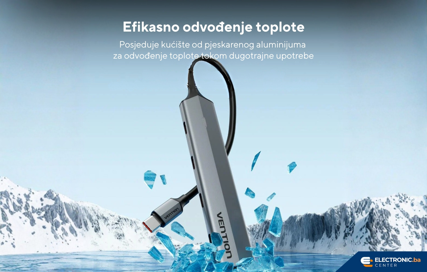 USB-C HUB VENTION CKYHB 5u1 0.15cm sivi