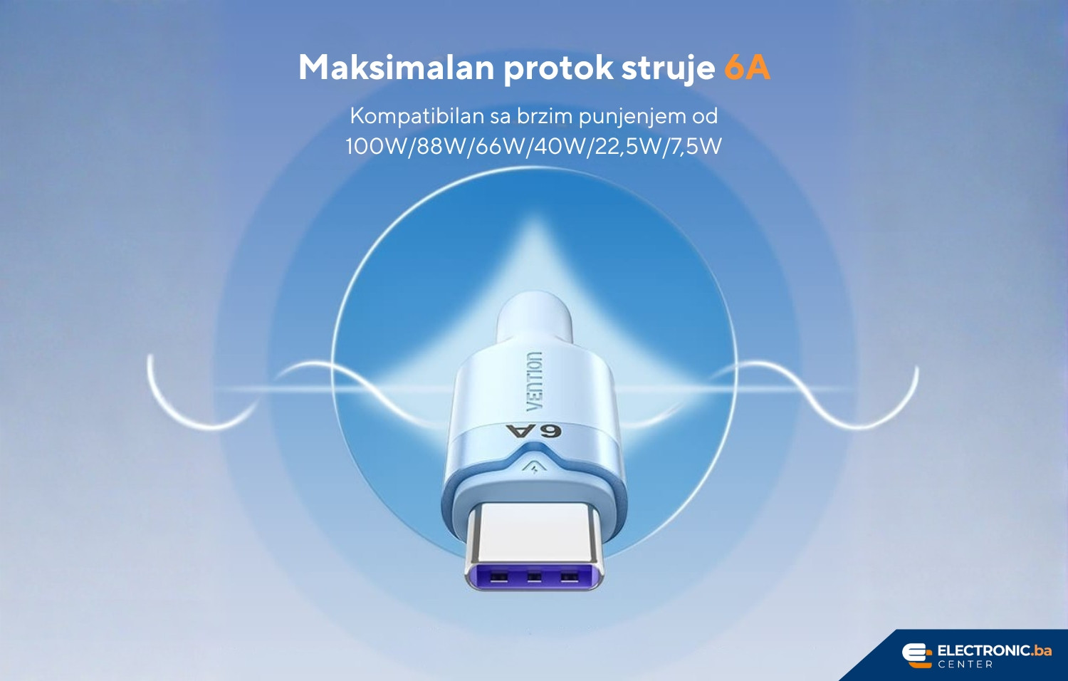 Kabal USB-A na USB-C Lightning Micro 3u1 120W VENTION 1.5 crni