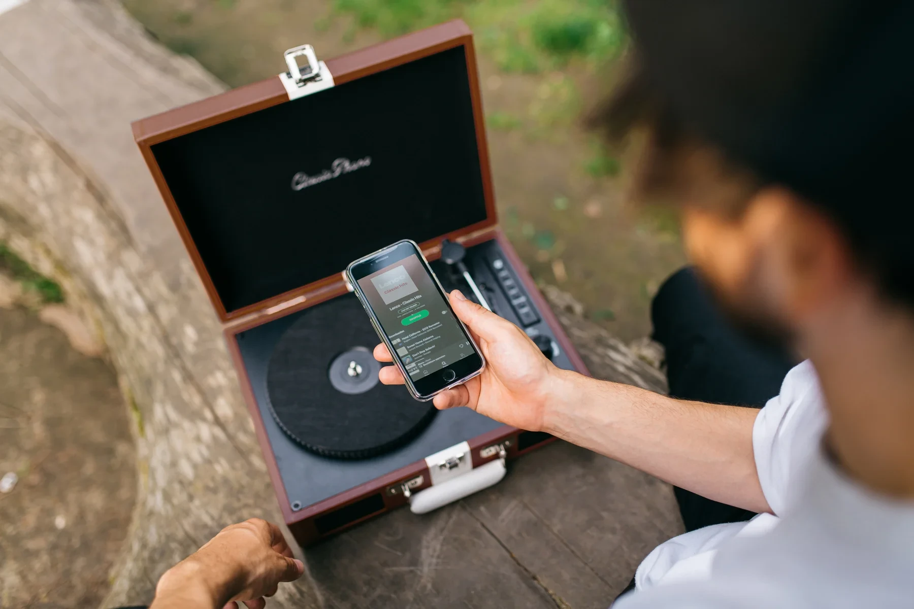 Retro gramofon LENCO TT-120 sa zvučnicima i baterijom, slušajte muziku putem telefona bez kablova