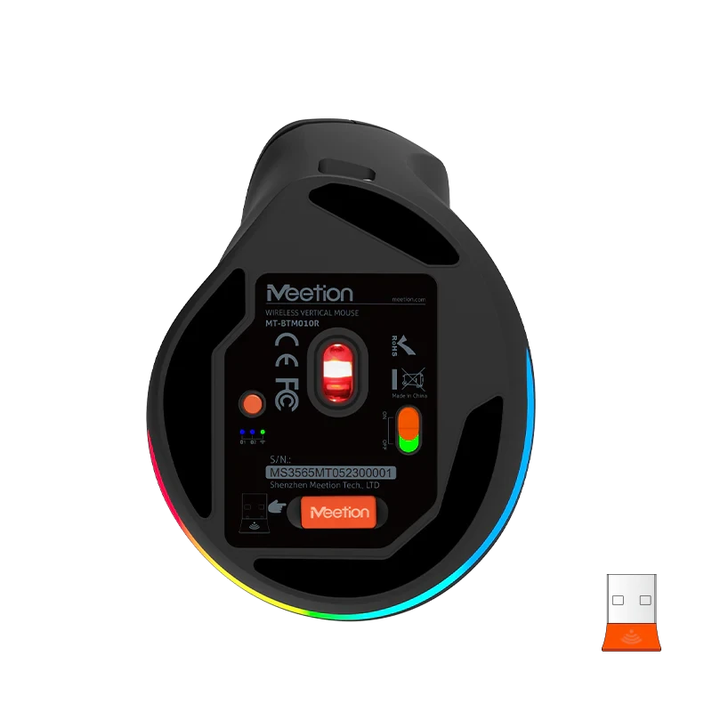 Ergonomski punjivi bežični bluetooth miš za dešnjake MEETION BTM010R crni