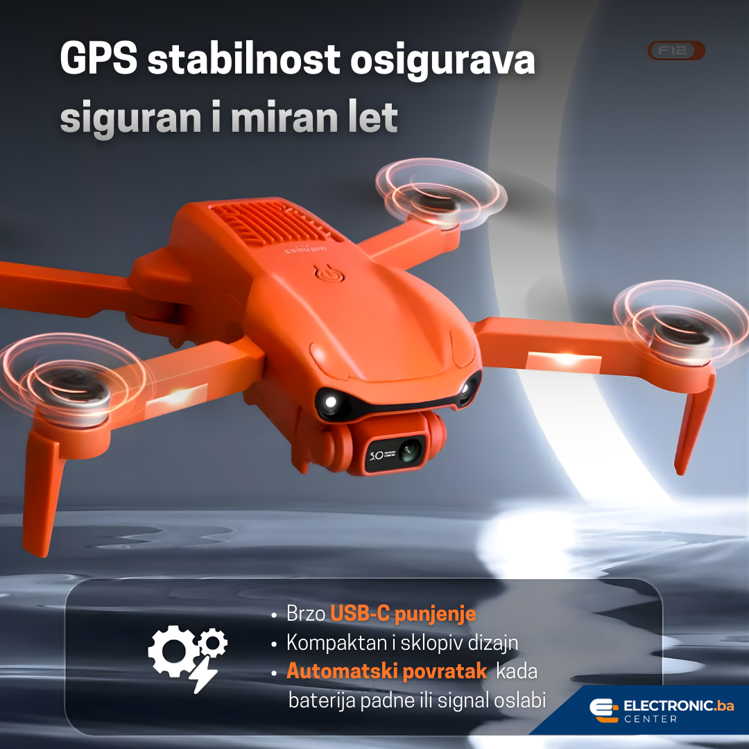 Moćni RC dron F12 sa 360 kamerom i GPS
