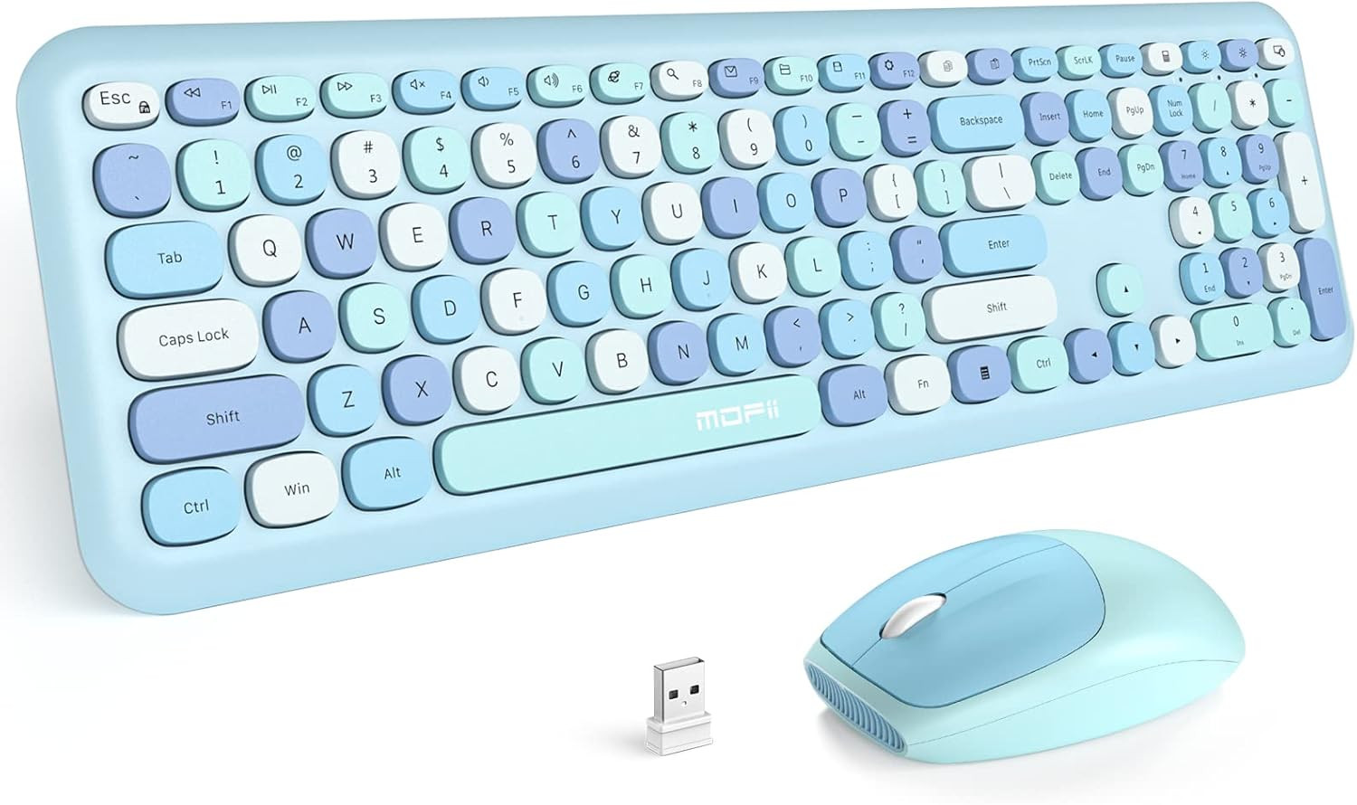 Retro set bežična tastatura i miš MOFII 666 plava