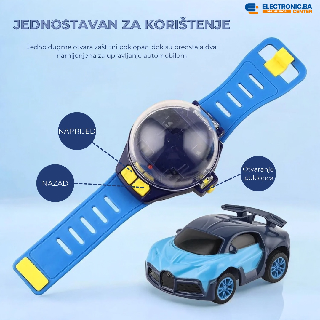 Igračka dječiji sat sa autićem na daljinsko upravljanje plavi