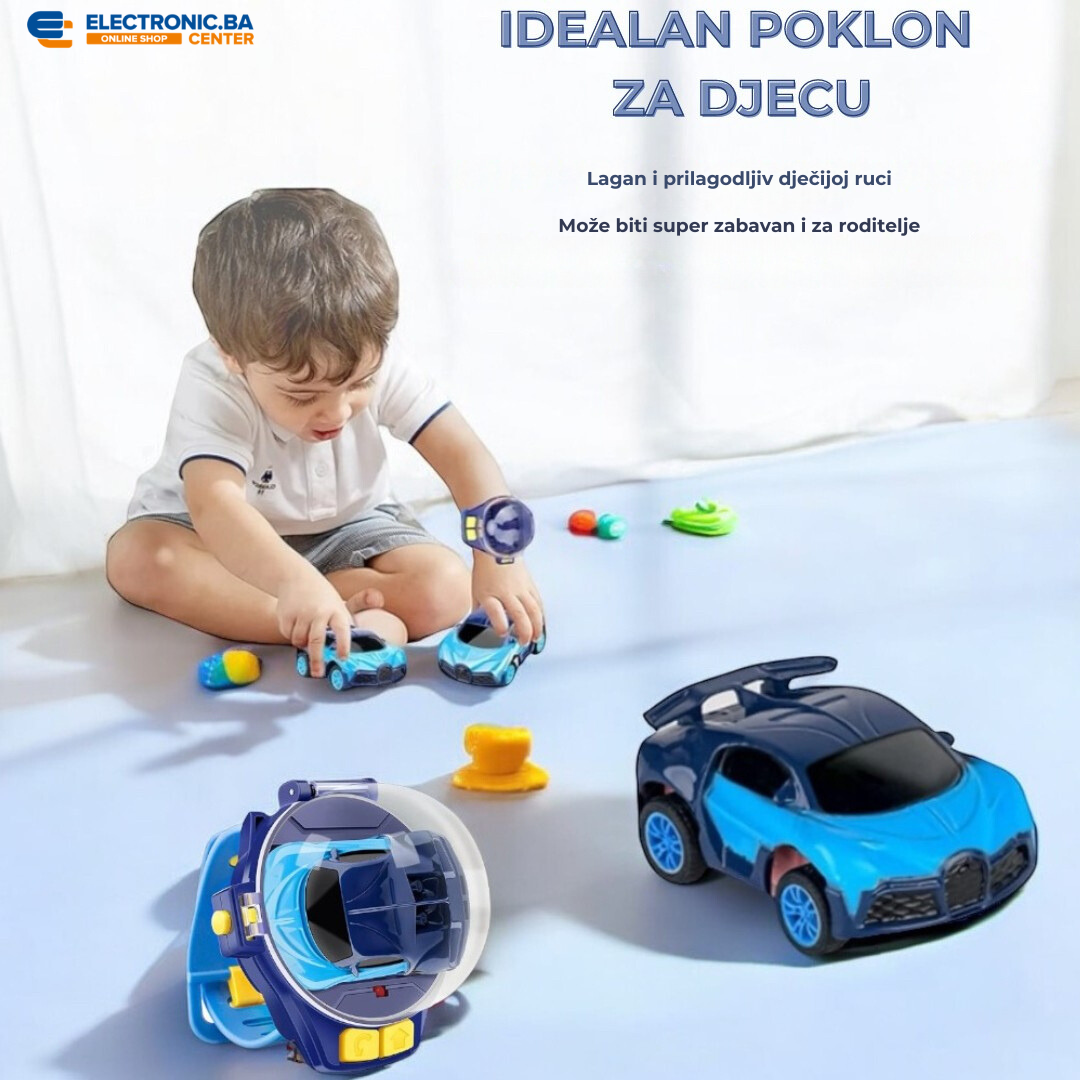 Igračka dječiji sat sa autićem na daljinsko upravljanje plavi