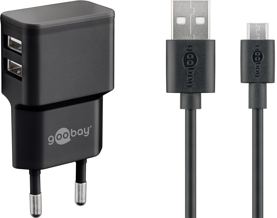 Punjač i kabal GOOBAY 2xUSB-A Micro USB 18W
