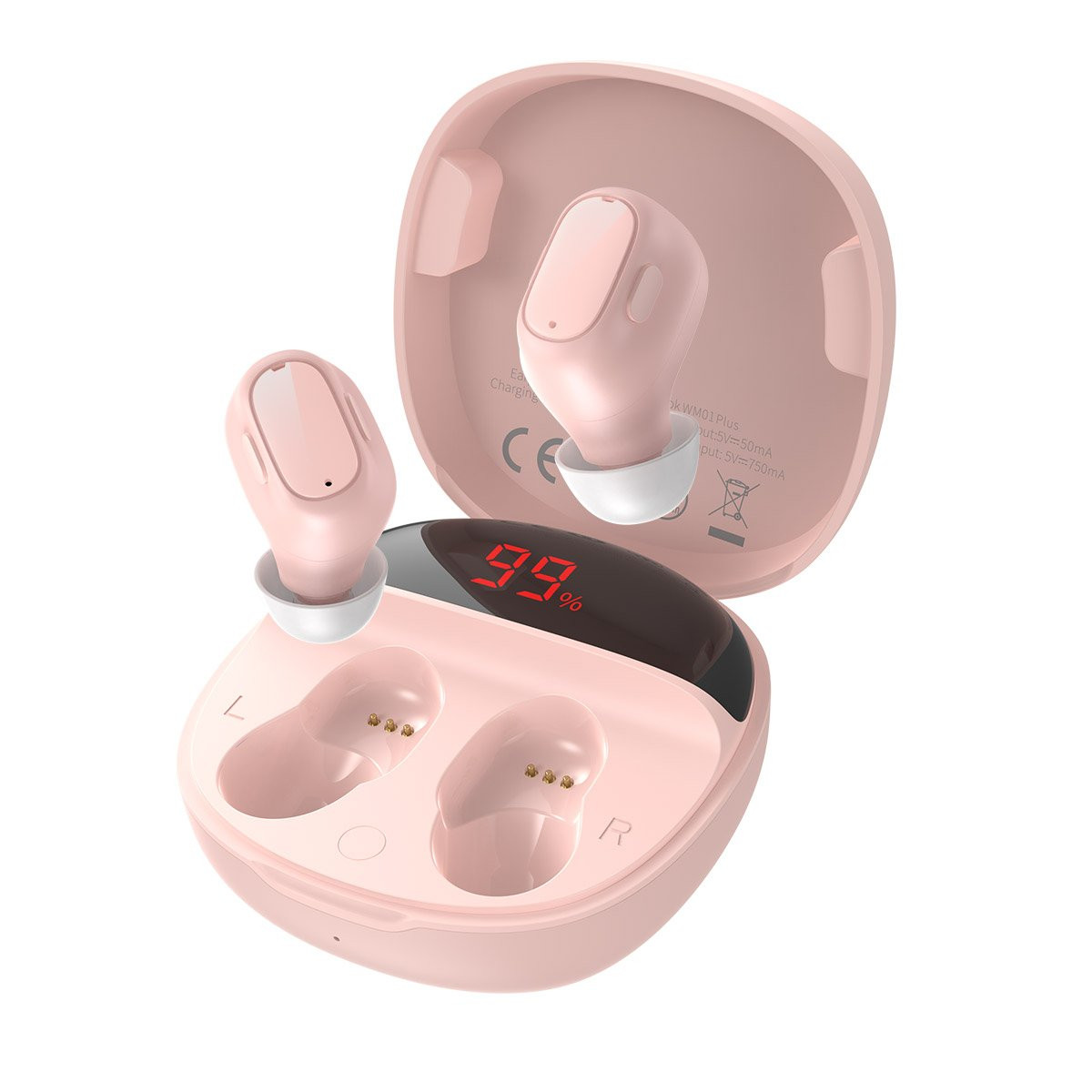 Slušalice bluetooth 5.0 IN-EAR domet 10m BASEUS TWS ENCOK TRUE Roze